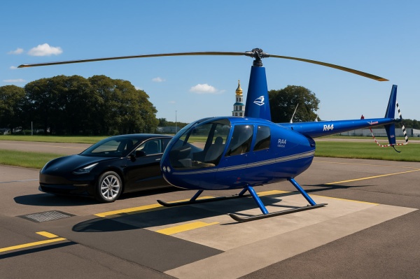 Tesla + Robinson R44 – мастер-класс по управлению