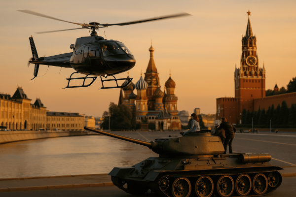Вертолетная прогулка и катание на танках в Москве